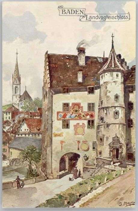 Baden AG Baden Landvogtei Schloss  Künstler G. M