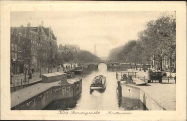 Amsterdam Niederlande Korte Prinsengracht Brücke Schiff