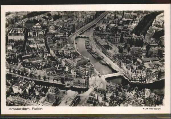 Amsterdam Niederlande Rokin Fliegeraufnahme Brücke