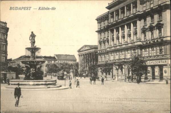 Budapest Kalvin Ter Pferd Brunnen