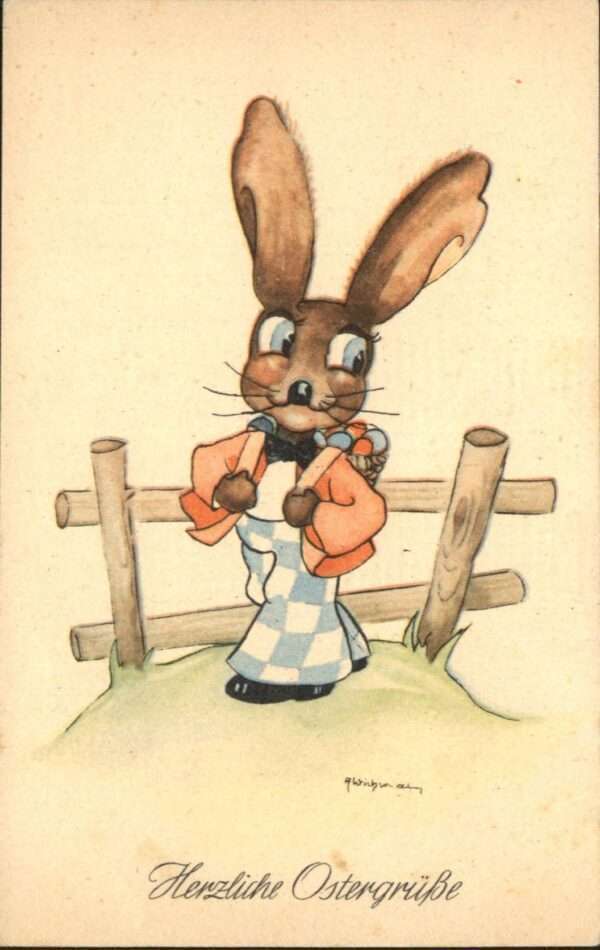 Ostern Easter Paques Hase vermenschlicht