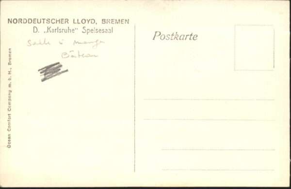 Schiffe Ships Navires Norddeutscher Lloyd Bremen D. Karlsruhe – Bild 2