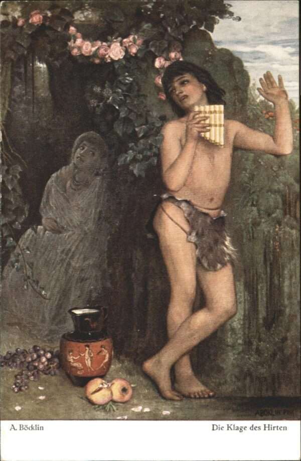 Kuenstlerkarte A. Böcklin Klage des Hirten