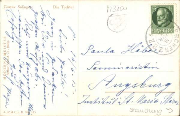 Kuenstlerkarte Gustav Salinger Die Tochter – Bild 2