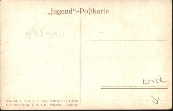 Kuenstlerkarte Uhde Schwerer Gang – Bild 2