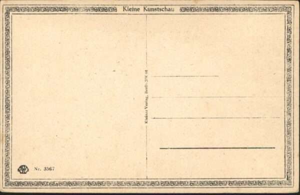 Kuenstlerkarte M. Volkhart Erstgeborene Wiege – Bild 2