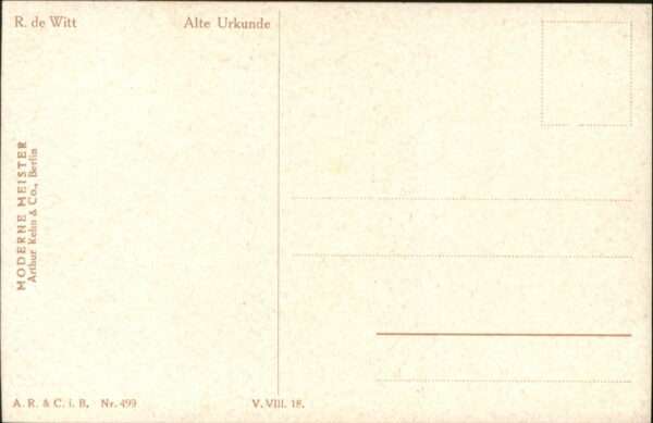 Kuenstlerkarte R. de Witt Urkunde – Bild 2
