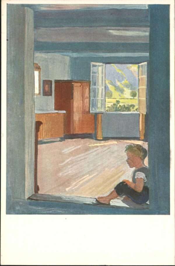 Kuenstlerkarte Albert W. Bub in der Türe Nr. 222