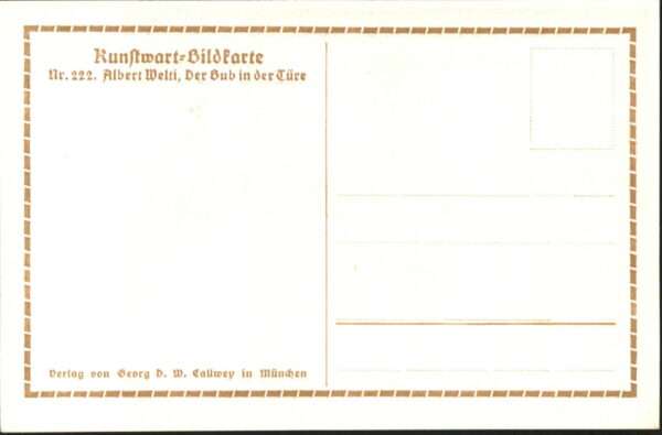 Kuenstlerkarte Albert W. Nr. 222 Bub in der Türe – Bild 2