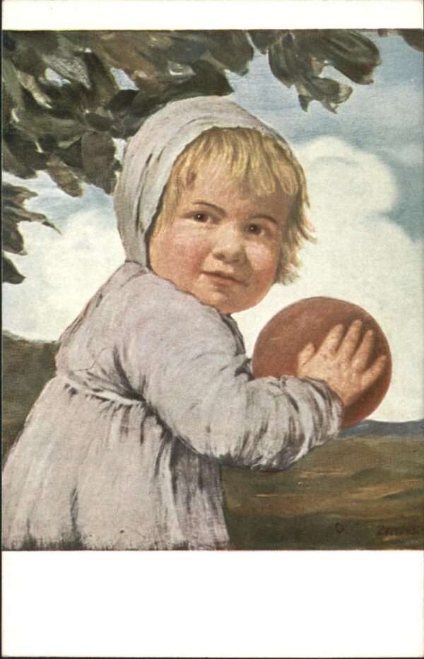 Kuenstlerkarte Zumbusch Kind Ball