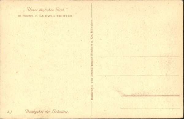 Kuenstlerkarte Ludwig Richter Dankgebet Schnitter – Bild 2