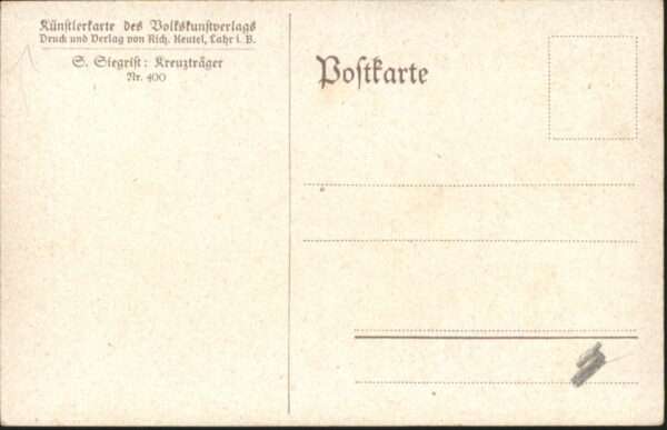 Kuenstlerkarte Siegrift Kreuzträger Nr. 400 – Bild 2