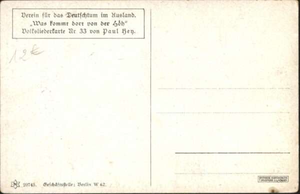 BDD Ausland Paul Hey Volksliederkarte Nr. 33 – Bild 2