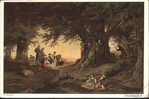 Kuenstlerkarte L. Richter Abendlandschaft