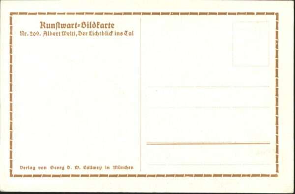 Kuenstlerkarte Albert W. Lichtbild Tal – Bild 2
