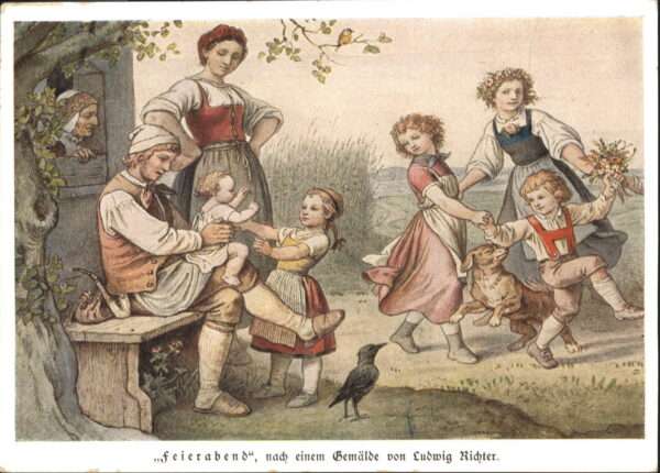 Kuenstlerkarte Ludwig Richter Feierabend
