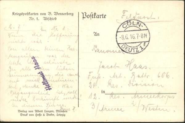 Wennerberg Brynolf Nr. 1 Abschied Familie – Bild 2