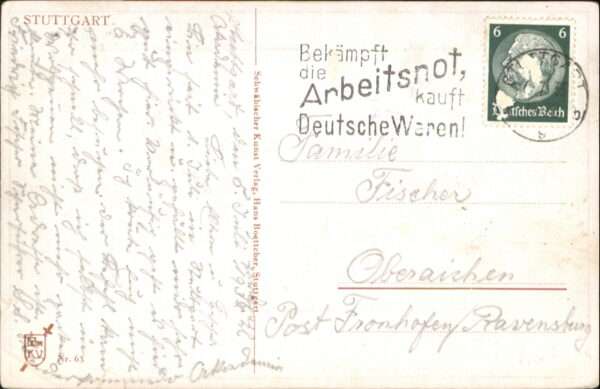 Kuenstlerkarte Hans Böttcher Stuttgart Vers – Bild 2