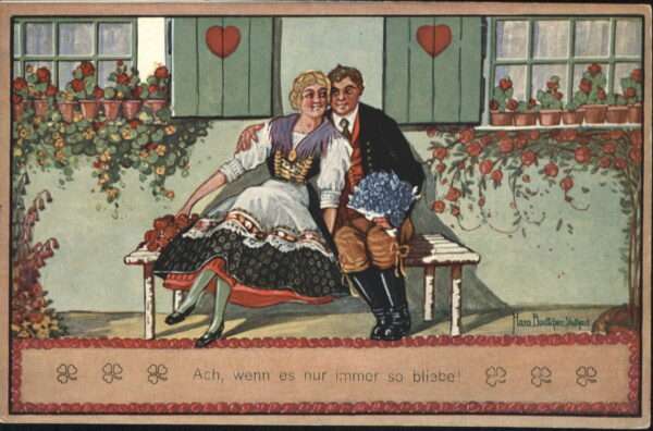 Kuenstlerkarte Hans Böttcher Trachten Poesie