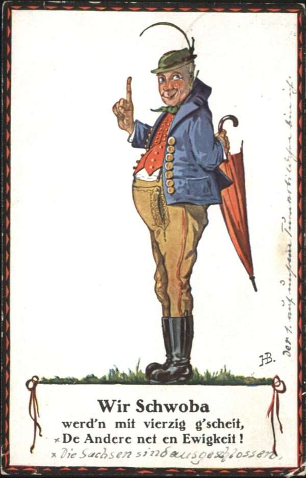 Kuenstlerkarte Schwaben Hans Böttcher Tracht