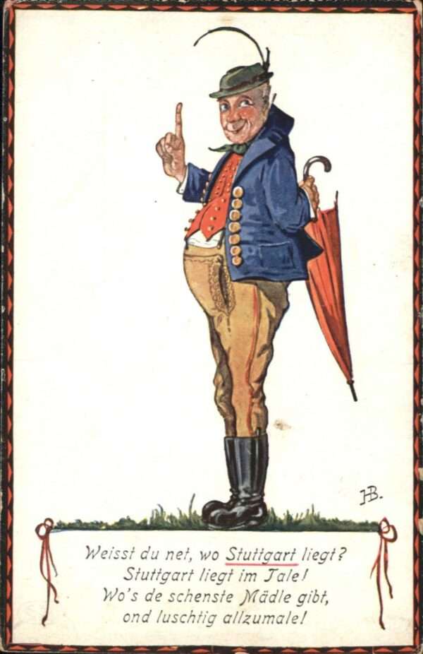 Kuenstlerkarte Hans Böttcher Tracht Stuttgart