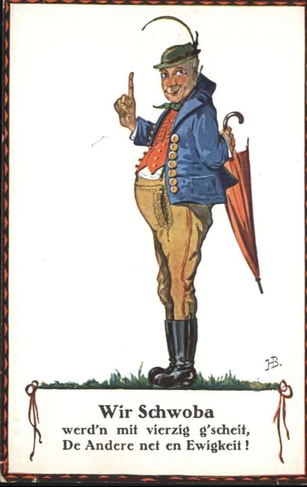 Kuenstlerkarte H. Böttcher Tracht Schwaben
