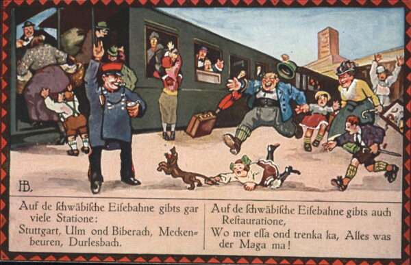 Kuenstlerkarte Hans Böttcher Schwäbische Eisenbahn