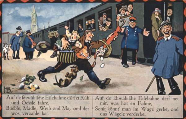 Kuenstlerkarte Hans Böttcher Schwäbische Eisenbahn Bah