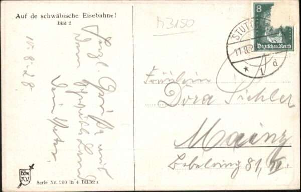 Kuenstlerkarte Hans Boettcher Schwäbische Eisenbahn Ba – Bild 2