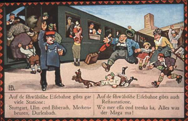 Kuenstlerkarte Hans Boettcher Schwäbische Eisenbahn Ba