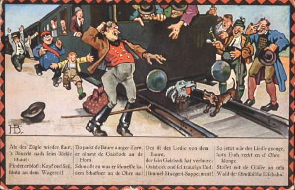 Kuenstlerkarte Hans Boettcher Schwäbische Eisenbahn Ba