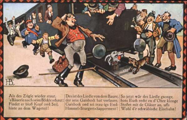 Kuenstlerkarte Hans Boettcher Schwäbische Eisenbahn Ba