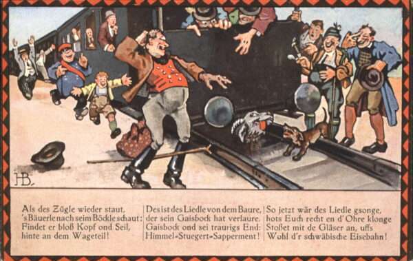 Kuenstlerkarte Hans Boettcher Schwäbische Eisenbahn Ba