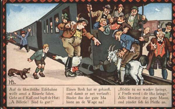 Kuenstlerkarte Hans Boettcher Schwäbische Eisenbahn Ba