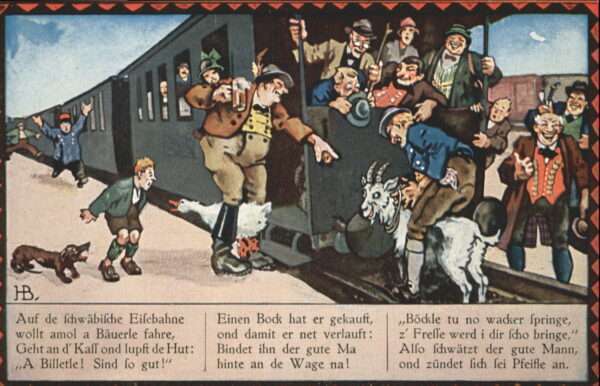 Kuenstlerkarte Hans Boettcher Schwäbische Eisenbahn Ba
