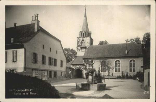 La Tour-de-Peilz Eglise Place Brunnen