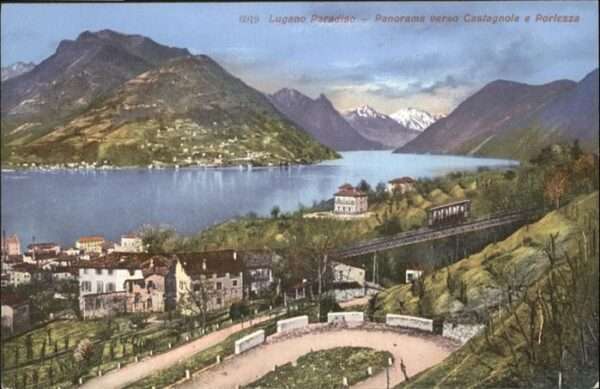 Lugano TI Castagnola Porlezza Brücke Zug