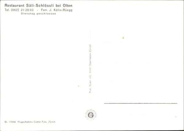 Olten Restaurant Säli Schlössli Fliegeraufnah – Bild 2