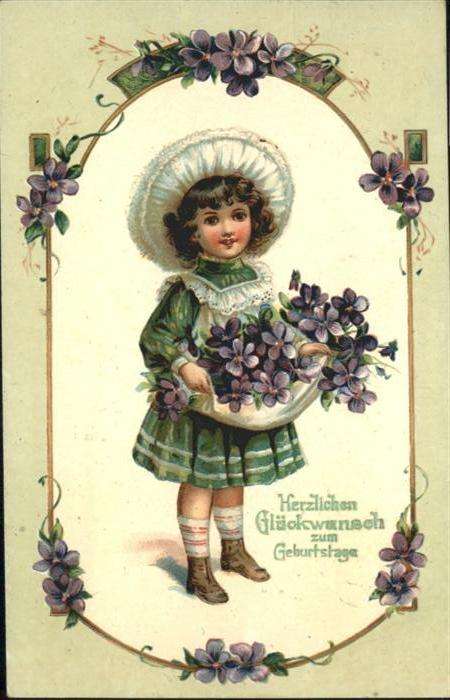 Geburtstag Kind Mädchen Blumen