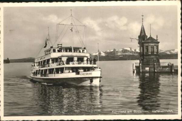 Dampfer Binnenschifffahrt Karlsruhe Konstanz Hafeneinfahrt