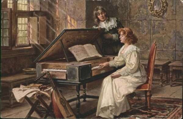 Kuenstlerkarte A. Schroeder Liebesakkorde Klavier