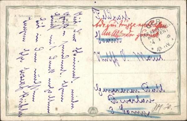 Kuenstlerkarte A. Schroeder Liebesakkorde Klavier – Bild 2
