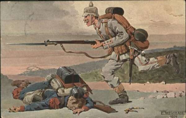 Militaria WK1 Künstler F. Wehrmann Soldaten
