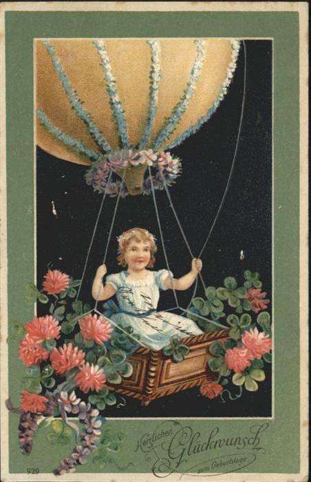 Geburtstag Ballonfahrt Prägedruckkarte