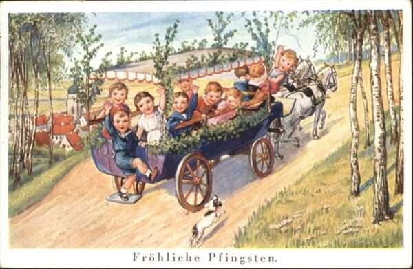 Pfingsten Pentecost Pentecote Pferdekutsche