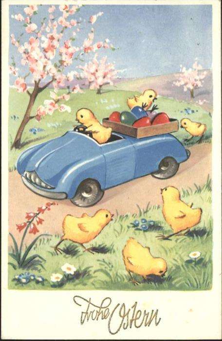 Ostern Easter Paques Auto Küken