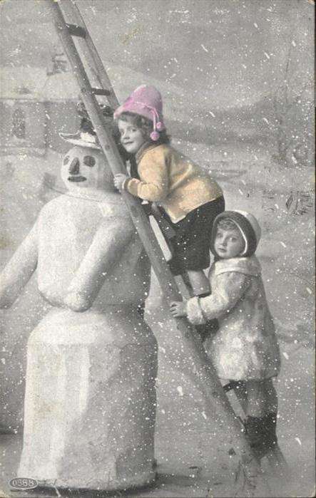 Schneemann Kinder Leiter