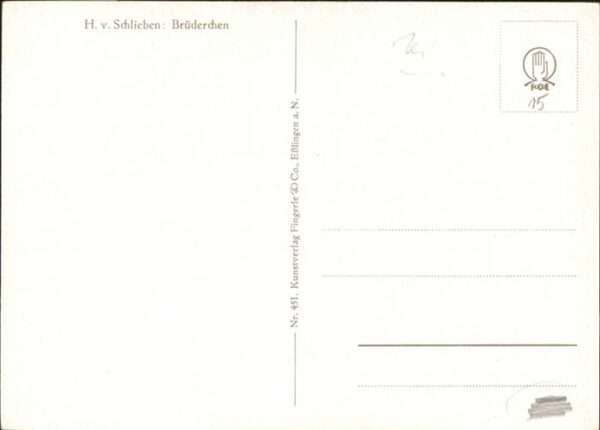 Kuenstlerkarte H. v. Schlieben Brüderchen – Bild 2
