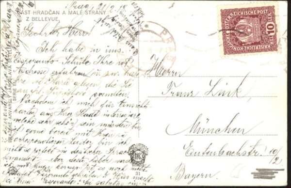 Prag Prahy Prague [Handschriftlich] Cast Hradcan Male Str – Bild 2