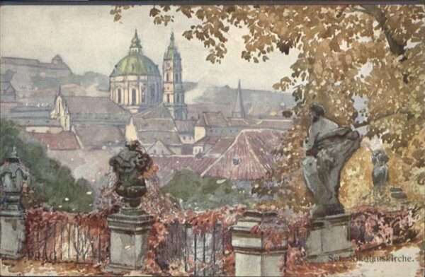 Prag Prahy Prague Künstler F Engelmüller Nikolaus Kirche